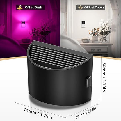 DORESshop Night Light, Night Lights Plug into Wall, Adjustable, RGB | 3 Level Brightness Adjustable Plug in Night Light, Dusk to Dawn Sensor, Nightlights for Adults, Bedroom, Bathroom, 2 packs