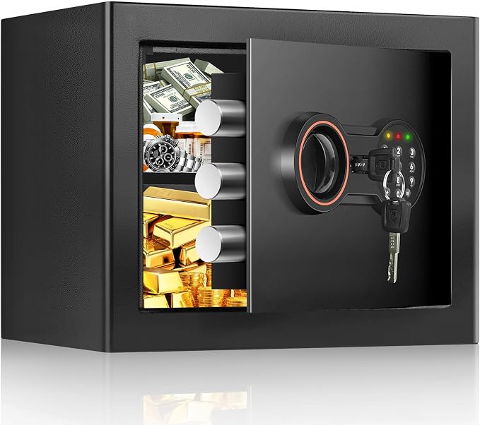 BUKUMO Small Safe for Home, Mini Safe Box for College Dorm Room