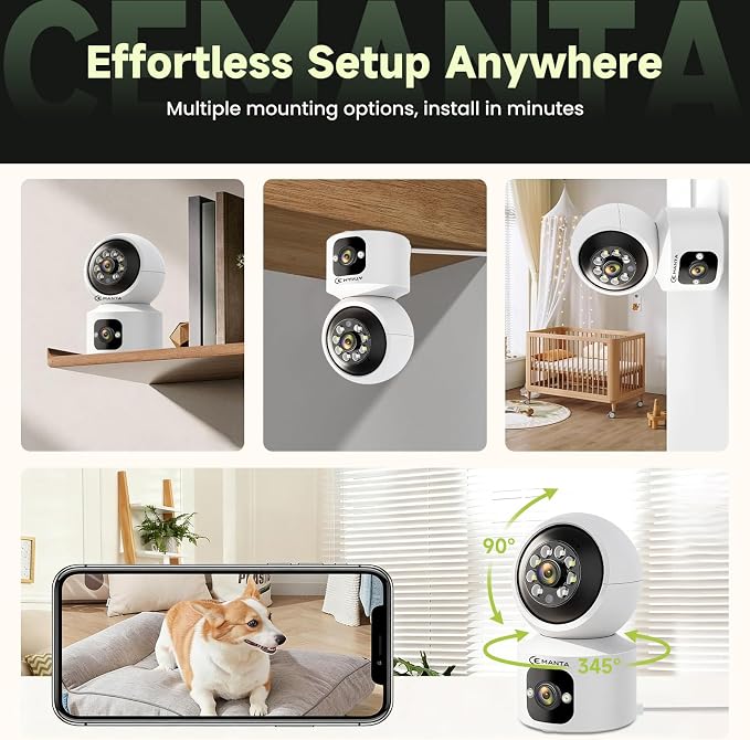 4MP Security Camera Indoor for Pet/Dog/Baby with Phone App