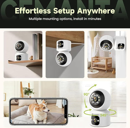 4MP Security Camera Indoor for Pet/Dog/Baby with Phone App