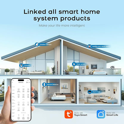 PGST Home Security Systems with LCD Touch Screen,Wireless Burglar Alarm System,Loud Siren,Door and Motion Sensors,4G/Tuya App Remote Control,Compatible with Alexa/Google (8 PCS)