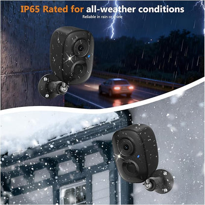 2K FHD Security Camera Wireless Outdoor Cameras for Home Security,AI Human Detection,Instant Alert,Color Night Vision,SD/Cloud Storage,Solar/Battery Powered,2.4G WIFI Only,Spotlight,Siren Alarm,4 Pack