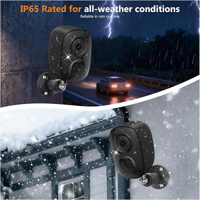 2K Security Camera Wireless Outdoor,Solar Powered WiFi Cameras for Home Security with Motion Detection,Color Night Vision(Spotlight),Instant Alert,2-Way Audio,Siren&SD/Cloud Storage,IP65,2.4GHz,2 Pack