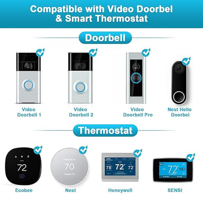 16V 30VA Doorbell Transformer for Ring Video Doorbells, Compatible with Ring, Nest Hello, Wyze and Eufy Video Doorbells, Power Supply for Nest, Ecobee, Sensi and Honeywell Thermostat