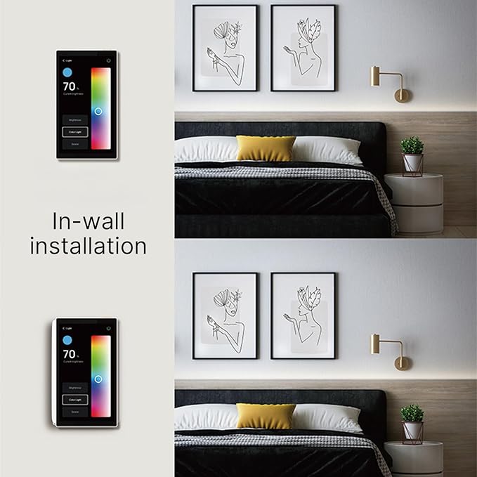 5 Inch Smart Home Control Panel Touchscreen, All-in-One Home Devices Switch Wall Mount Smart Panel Built-in Multimode Gateway and Voice Assistant Compatible with Smart Home Devices