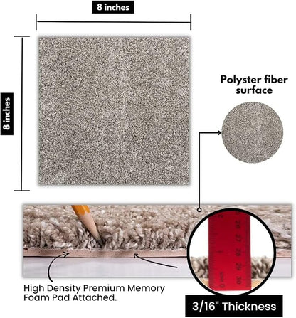 Smart Squares Easy Street Premium Made in The USA Carpet Tiles 18x18 Inch, Soft Padded, Seamless Appearance, Peel and Stick for Easy DIY Installation (1970 Millstone, Sample (8” x 8”))