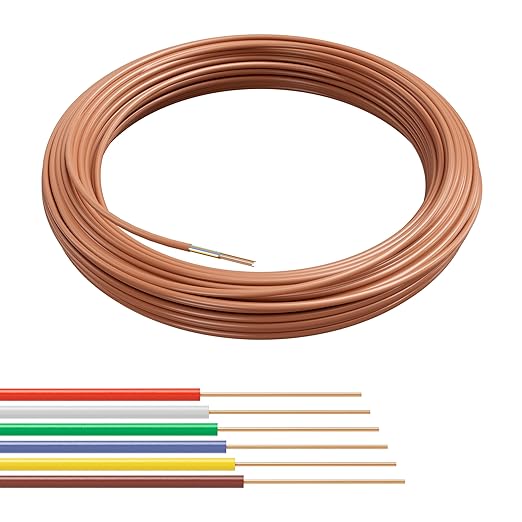 THE CIMPLE CO 18/6 Thermostat Wire 75 FT - Insulated Solid Copper Wiring for HVAC, Furnaces, Video Doorbells, Alarms, Lighting, Smart Thermostats - 18 Gauge, 6 Conductor - 75 Feet (22 Meters), Brown