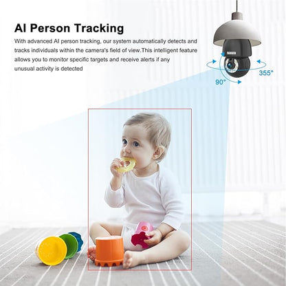 EVERSECU HD 2K 3.0MP Wireless Light Bulb Security Camera with E27 Light Connector, Motion Auto Tracking, 2 Way Audio, Spotlight Night Vision, Free APP, WiFi Screw-in CCTV Camera, Black(4pack)
