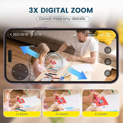 litokam Security Camera Indoor 2K, 360 Pan/Tilt Cameras for Home Security with Motion Detection, Baby Monitor for Pet/Dog with Night Vision, 2.4GHz WiFi Cam with Phone App & 2-Way Audio