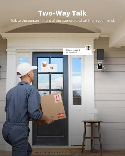 PEEIPM Security Cameras Wireless Outdoor Solar: Battery Power Cameras for Home Security WiFi Seguridad Camara System Kit Surveillance Monitor with Motion Sensor Flood Light Alarm & Color Night Vision