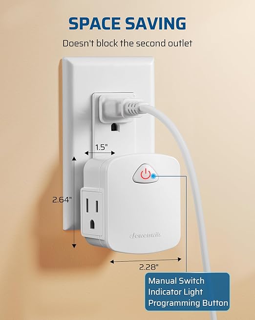 DEWENWILS Remote Control Outlet Wireless Wall Switch, 15A/1875W Wireless Light Switch, Remote Plug Outlet for Lamps, Fans, Household Appliance, 100 FT Range, No Wiring Needed, ETL Listed