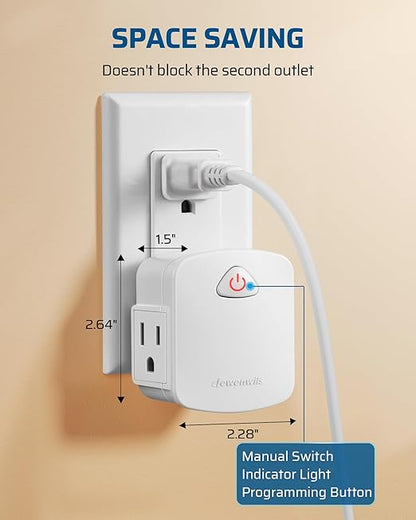 DEWENWILS Remote Control Outlet Wireless Wall Switch, 15A/1875W Wireless Light Switch, Remote Plug Outlet for Lamps, Fans, Household Appliance, 100 FT Range, No Wiring Needed, ETL Listed
