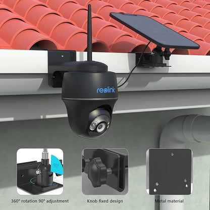 Gutter Bracket Mount for Reolink Argus PT 3MP/4MP/5MP/2K,Reolink Argus PT 4K/8MP, Reolink Go PT Ultra Camera and Solar Panel (1pack,Black)