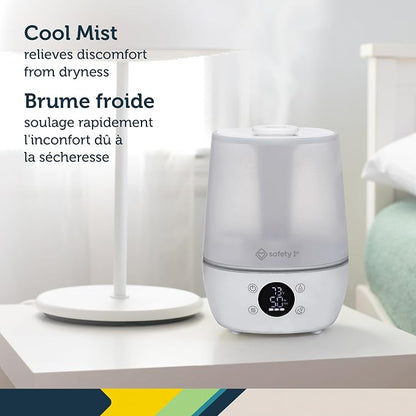 Safety 1st Humid Control Filter Free Humidifier, Detects temperature and humidity levels, White