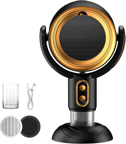 QWEZXO PuffHide Purifer & Smoke Away Purifier-Fan Filter Portable Adjustable Angle Puff-Hide PurifierFan,Tabletop SmokePurifier Filters for RemovesOdor(Black Gold)
