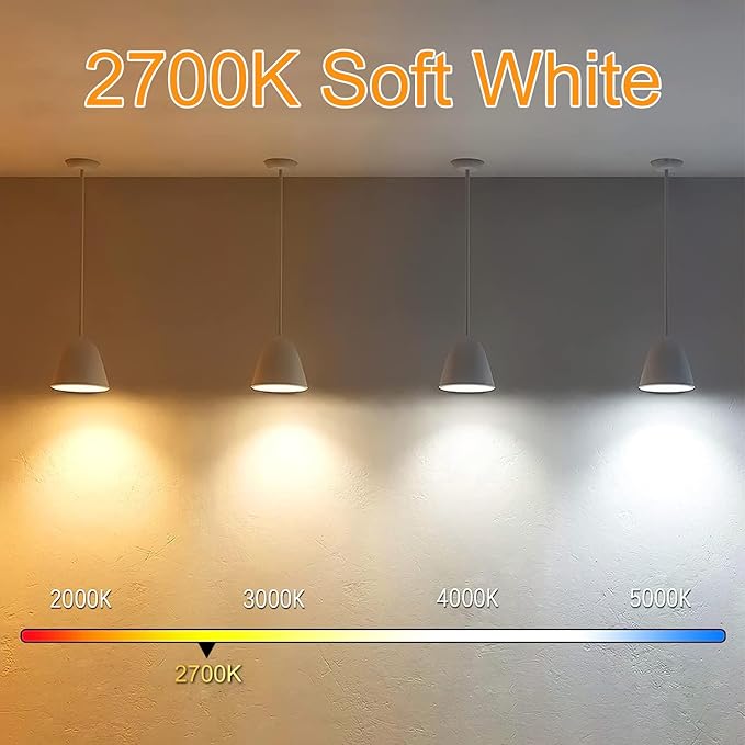 7.3 Inch E26 Led Bulb 6W Dimmable, 2700k Soft White Edison Bulbs 800LM, Equal 80 Watt Tubular T10 T9 Long Clear Glass Light Bulb for Rustic Pendant Pipe Wall Sconces Chandeliers - 4Pack