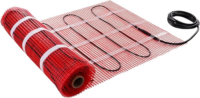 VEVOR Floor Heating Mat, 30 Sq.ft, Electric Radiant in-Floor Heated Warm System with Digital Floor Sensing Thermostat, Includes Installation Monitor, Adhesive Back for Easy Installation on The Floor