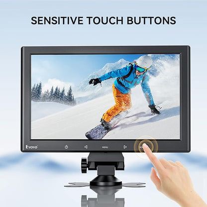 Eyoyo 10 Inch Mini Monitor - 1024x600 Small Computer Screen with HDMI Mini-VGA AV USB Input for Security, LCD PC, Home, Office, POS Systems, Car