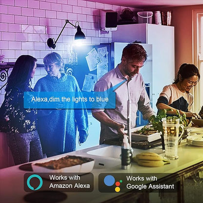 DAYBETTER WiFi Color Changing Smart Bulbs, Alexa & Google Home Compatible, Music Sync, A19/E26 9W 810LM Smart Home Lighting, 2 Pack