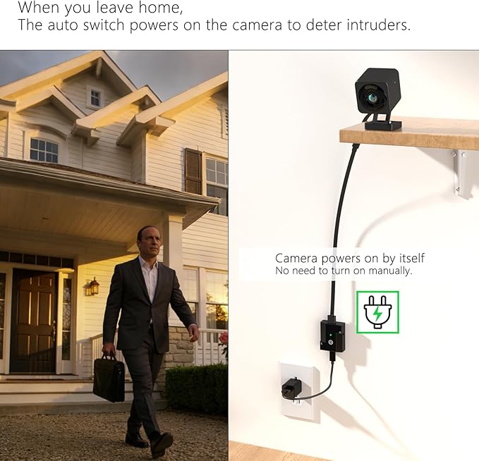 Automatic Privacy Switch for Wyze Camera Wyze cam v4 v3 og Indoor Security Camera, USB On Off, Auto Off at Home/On Away, No Need Manual Switching (Black)