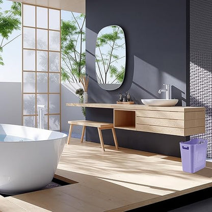 Small Purple Trash Can Wastebasket, 2.9 Gallon Plastic Garbage Can Waste Basket for Narrow Spaces Bathrooms Laundry Room Kitchens Offices Kids Rooms (Purple)