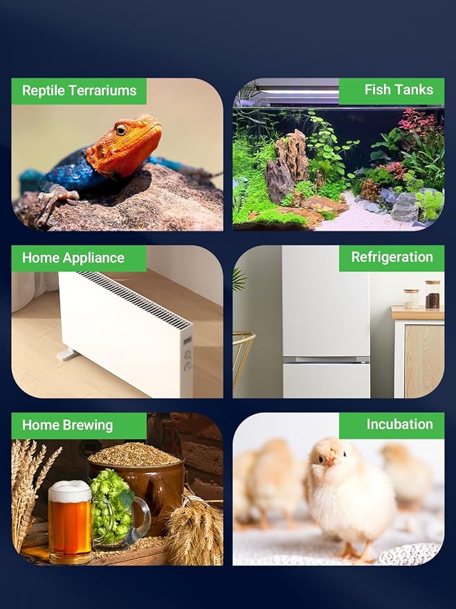 Plug in Temperature Controlled Outlet for Heater, Freezer 1200W 10A