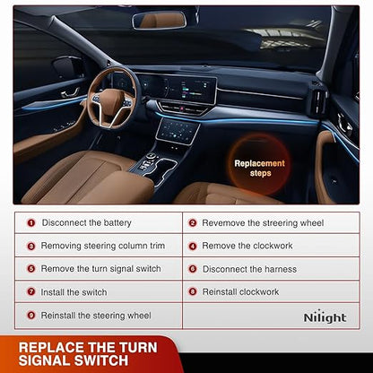 Nilight Turn Signal Switch Compatible with Ford 2011 2012 2013 F150 F-250 F-350 F-450 F-550 Super Duty Multi-Function Windshield Blinker w Variable Intermittent Wiper
