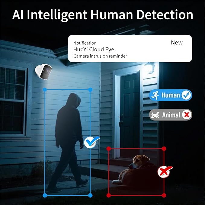 2026 Upgraded Wireless Security Camera, 5MP WiFi Battery Powered Camera for Home Security with AI Motion Detection, Spotlight, 2-Way Talk, Siren, IP65, Cloud&Up to 256G SD Storage( A sd Card Included)