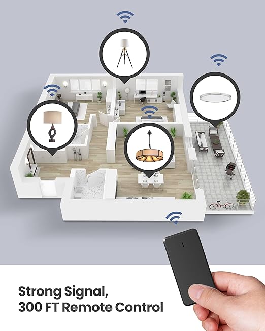 Zoiinet Remote Control Outlet Plug Switch, Buckle Design & Removable Wireless Light Switch, 300 ft, 1500W On Off Power Switch for Household Appliances, No Wiring No WiFi, Programmable, Black(2 Pack)