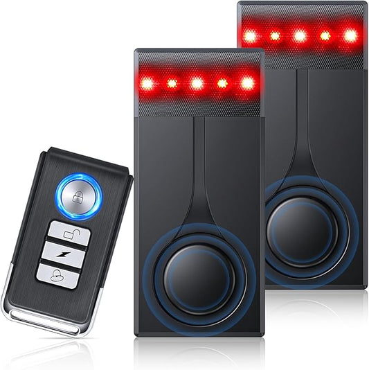 108dB Car Alarm System, Car Anti-Theft Vibration Sensor Alarm & Red Light, Wireless Remote Anti Theft Vehicle Device with Magnetic Install Design for RV, SUV, Truck