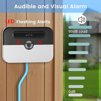 Sump Pump Alarm,Smart WiFi High/Low Water Level Alarm with Backup Battery, Free App Notifications, IP65Waterproof, 110dB Siren & Strobe Light, Ideal for Basement, Septic Tank, Water Tank, Sump Pit