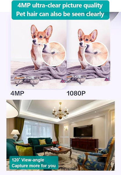 2026 Upgraded Outlet Camera - HD 2K Mini Wireless Nanny Cam Security Camera with Motion Detection - 120° Wide Angle for Discreet Home Indoor Security (White)