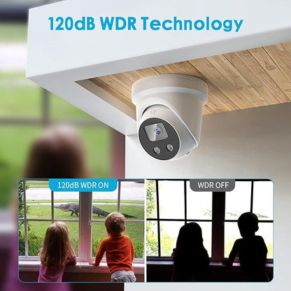 DS-2CD2386G2-ISU/SL 2.8mm HIK 8MP PoE IP Camera, 4K AcuSense Turret Network Camera with Strobe Light and Audible Warning, Built-in Mic and Speaker, Human/Vehicle Detection, Compatible with HIK NVR
