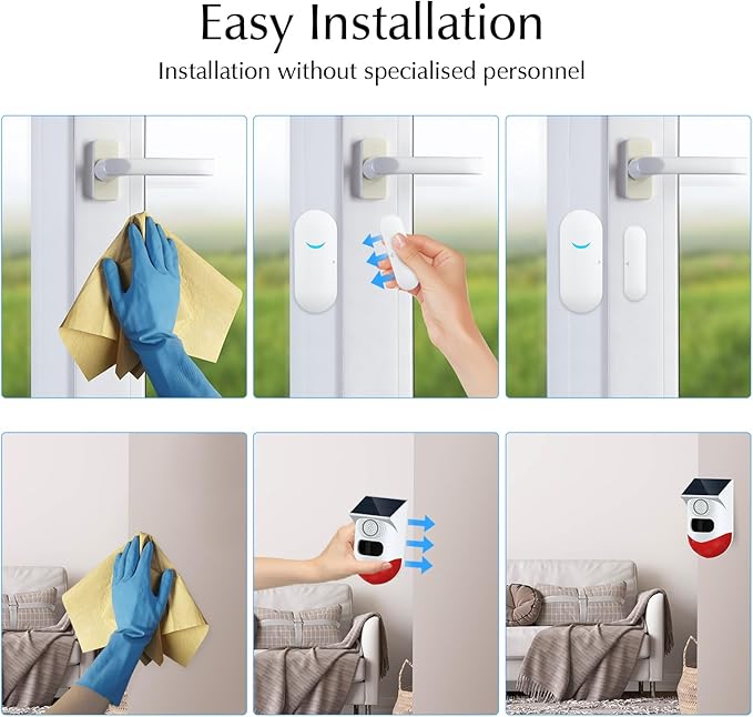 Yasorn RF Infrared Door Alarm with Remote Control - 120dB Loud Siren, 12m/110° Detection Range, IP67 Waterproof - Wireless Security Alarm System for Garage, Farm, Garden & Outdoor Use