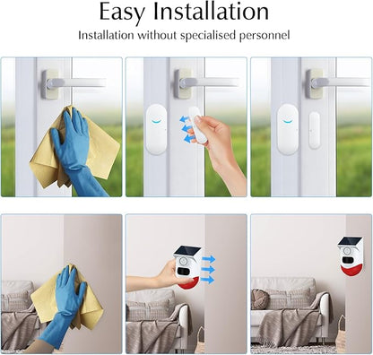 Yasorn RF Infrared Door Alarm with Remote Control - 120dB Loud Siren, 12m/110° Detection Range, IP67 Waterproof - Wireless Security Alarm System for Garage, Farm, Garden & Outdoor Use