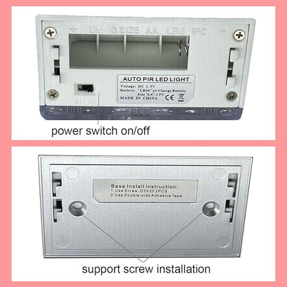 Home Keyhole Infrared PIR Wireless Auto Sensor Motion Detector LED Light lamp for Kitchen Hallway Stairway Silver