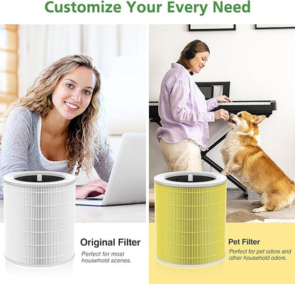 Core 600S Pet Care Replacement Filter for LEVOIT Core 600S & Core 600S-P Air Purifier, for Core 600S-P Pet Care Replacement Filter, Core 600S-RF-PA, 2 Pack, Yellow