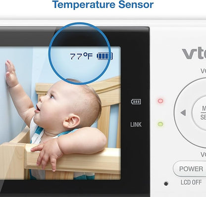 VTech VM819-2 Non-WiFi Video Baby Monitor with 2 Cameras, 1000ft Range, 19-Hour Battery – Night Vision, Temperature Sensor, Lullabies, 2-Way Audio, Secure FHSS Transmission