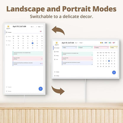 32" Digital Calendar Chore Chart – 1080P Full HD Interactive Touchscreen, Smart Family Planner, Hearth Display Digital Wall & Desk Mountable for Seamless Scheduling