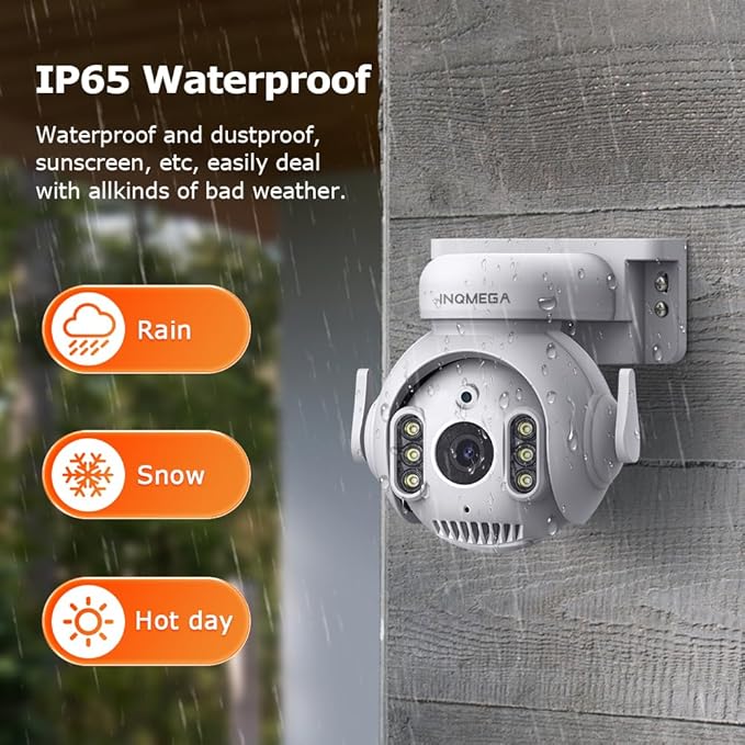 INQMEGA 5MP TUYA Smart Camera,Security Home Surveillance Camera with 2.4G WiFi,2-Way Audio, Full Color Night Vision, Waterproof, Motion Detection, Spotlight & Siren