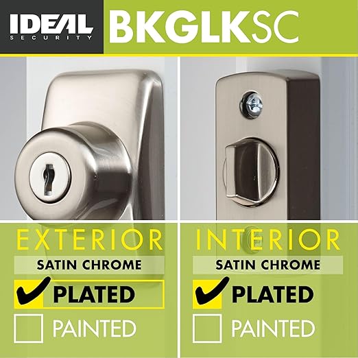 Ideal Security Deadbolt for Storm and Screen Doors, Satin Silver, Key Lock