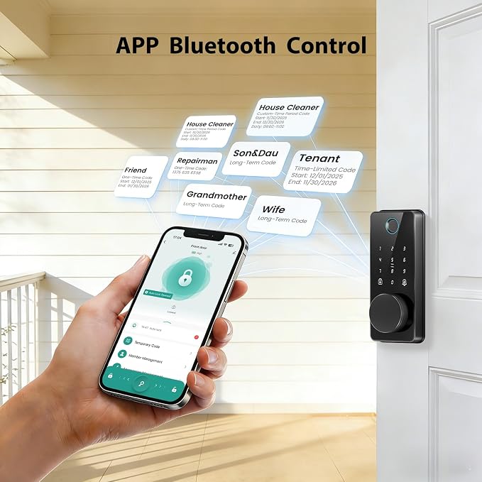 Keyless Entry Door Lock with 2 Handles, Biquole Electronic Keypad Deadbolt
