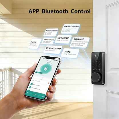 Keyless Entry Door Lock with 2 Handles, Biquole Electronic Keypad Deadbolt