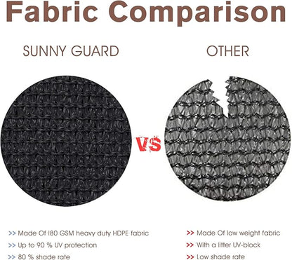 Sunny Guard Customized 2'6''x28' Black Balcony Privacy Screen,90% Shade Apartments Fence Cover,Heavy Duty Mesh Windscreen for Deck,Outdoor,Backyard,Patio