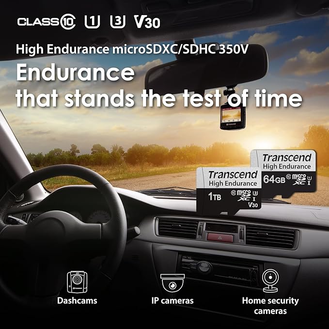 Transcend USD350V Micro SD Card 128GB, U3 V30 Memory Card for Nintendo-Switch/Dash cam/Security Cam/Surveillance/GoPro/Insta360/DJI/Drone/Action Cam, Up to 100MB/s, Full HD Video Recording w/Adapter