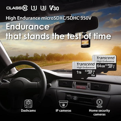 Transcend USD350V Micro SD Card 512GB, U3 V30 Memory Card for Nintendo-Switch/Dash cam/Security Cam/Surveillance/GoPro/Insta360/DJI/Drone/Action Cam, Up to 100MB/s, Full HD Video Recording w/Adapter
