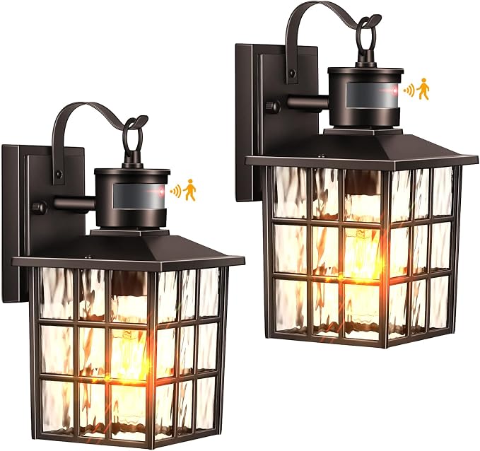 VIANIS 2 Pack Motion Sensor Outdoor Lights for House, Anti-Rust, Waterproof