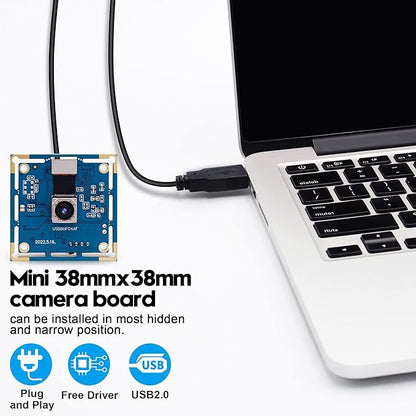 ELP 8MP USB Camera - Autofocus 4K PC & Raspberry Pi Mini UVC USB2.0 Webcam Board IMX179 Industrial Lightburn Camera for Laptop