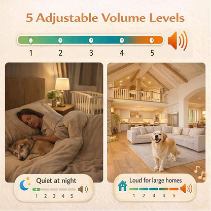 ChunHee Bells for Dog Training to Go Outside - Dog Door Bell with 36 Custom Sounds | Bell for Dogs to Ring to Go Potty | 5 Adjustable Volume(0-115dB) | Teach Puppies to Signal to Go Outside