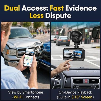 Front and Rear Dash Cam for Truck: 4K+1080P Dual Dash Camera for Pickup Ford F150 F250 Ram 1500-5G WiFi Quick Video Access 15-Min Install Record Every Moment for Accident Evidence by Befumly